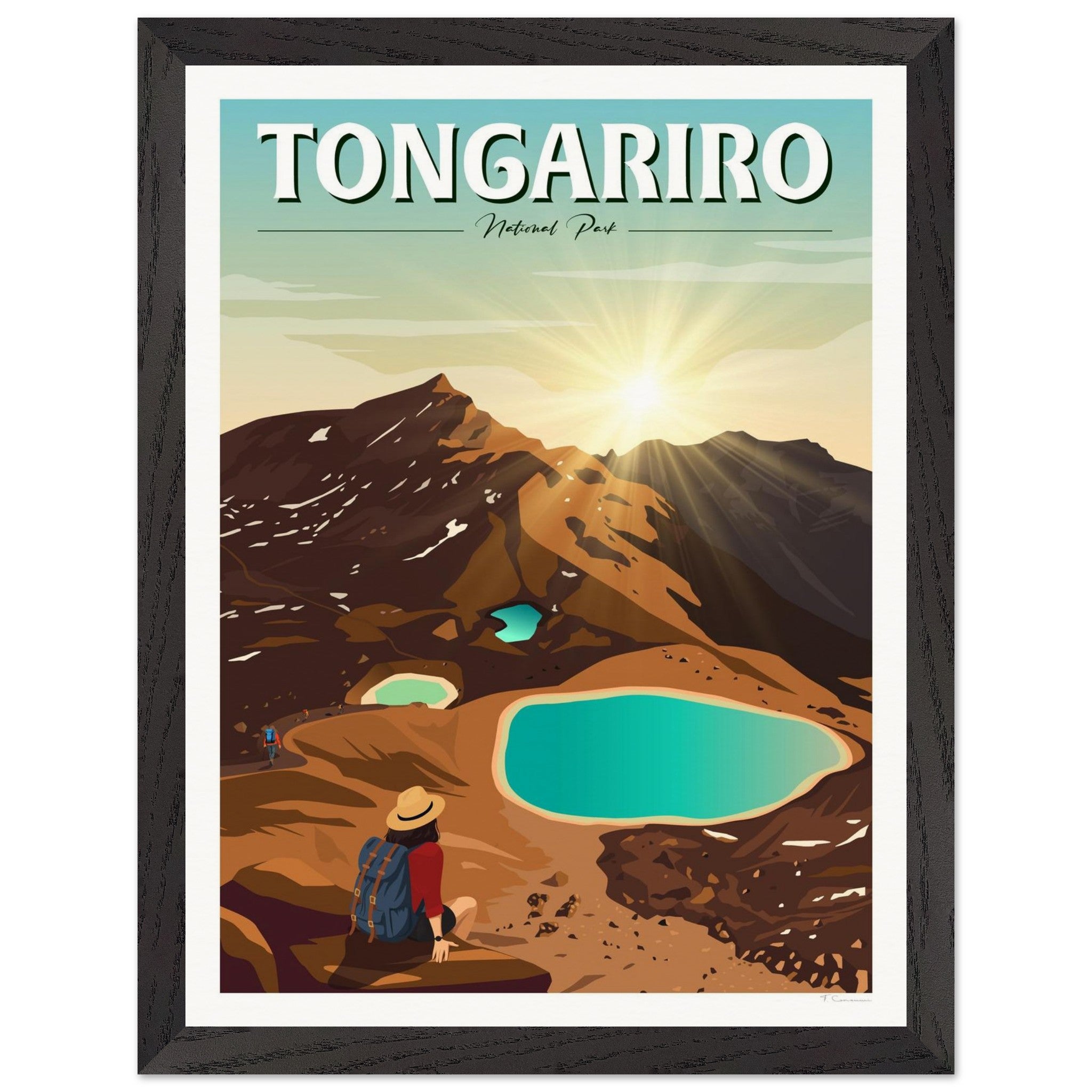 Tongariro National Park - Travel Poster of New Zealand