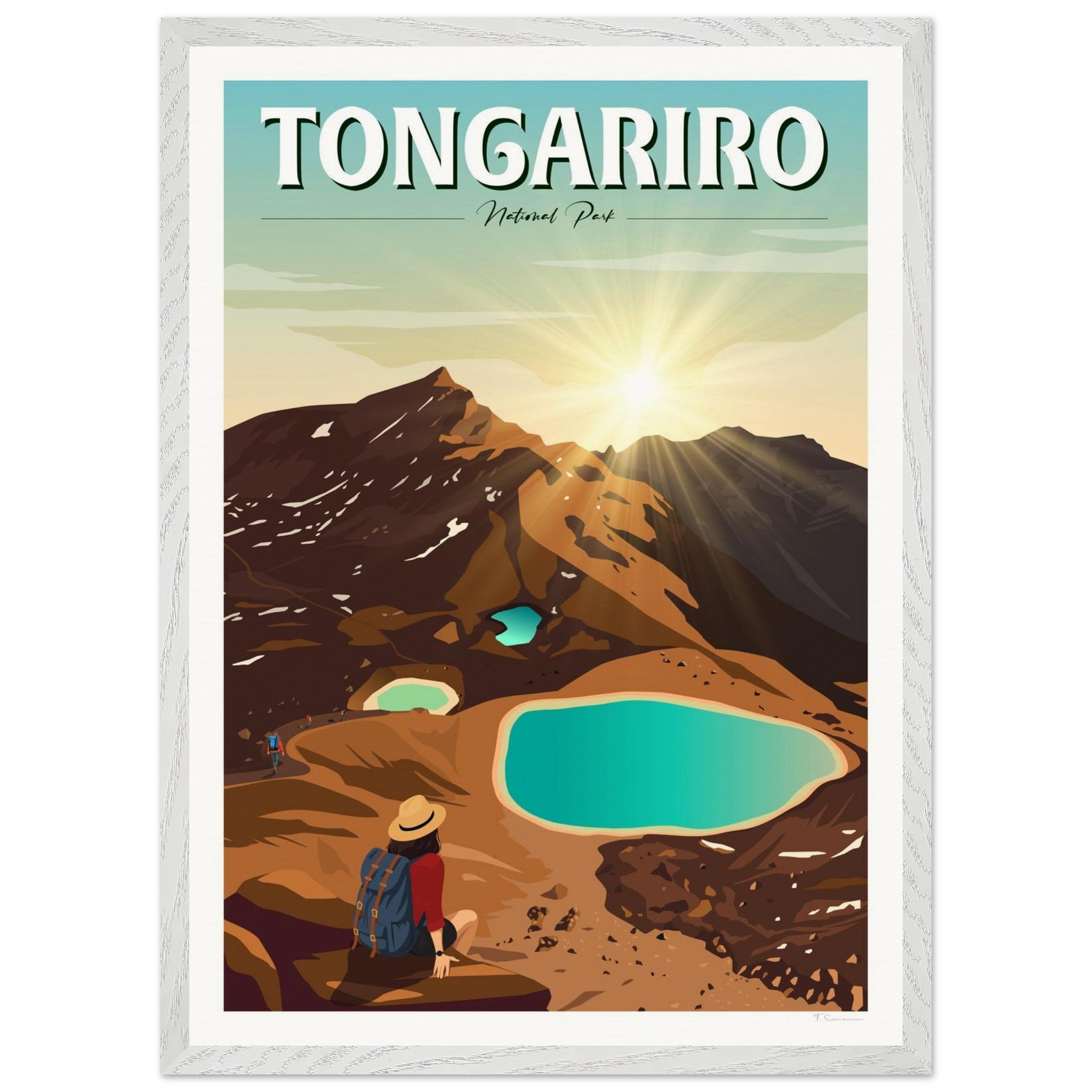 Tongariro National Park - Travel Poster of New Zealand