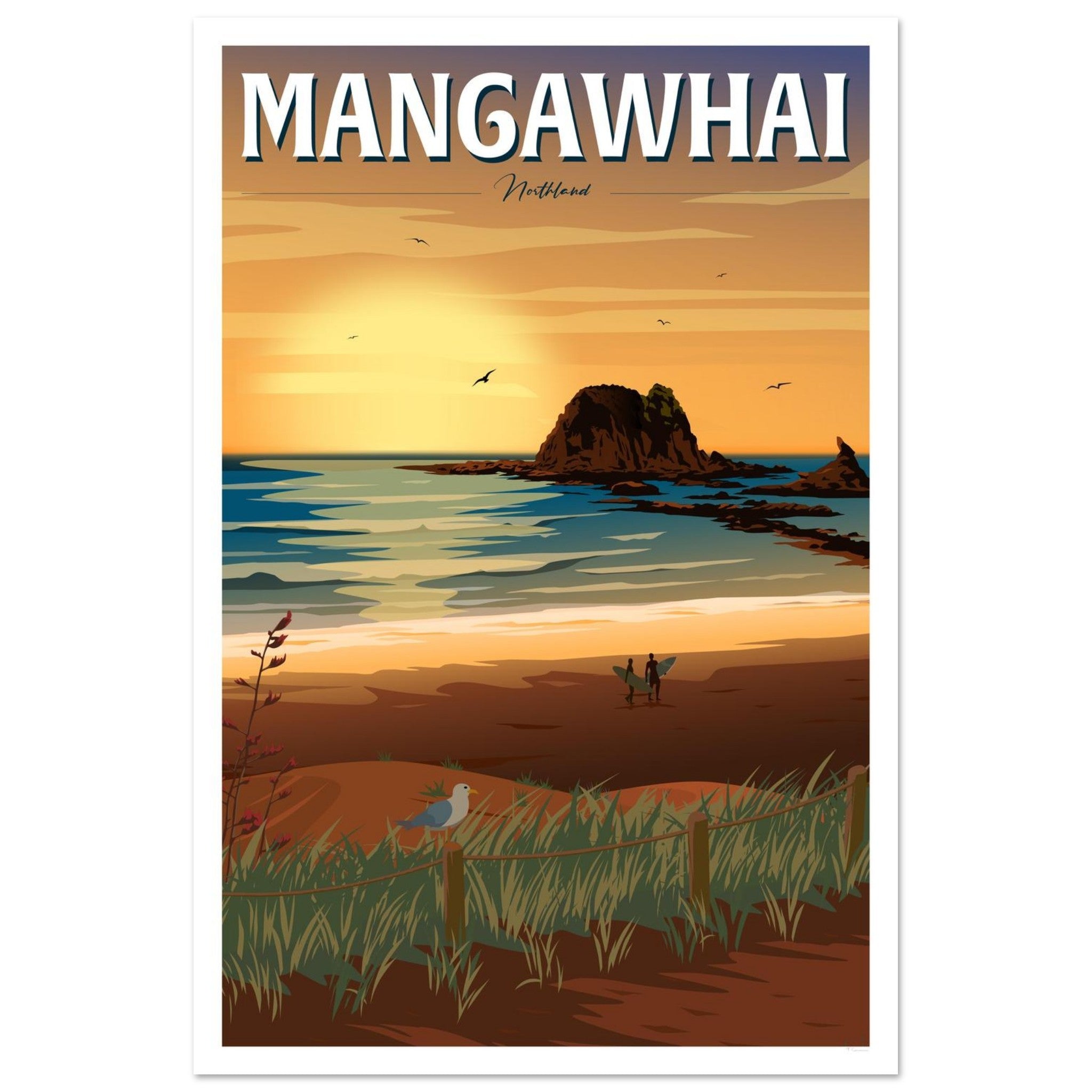 Mangawhai Sunrise Travel Poster