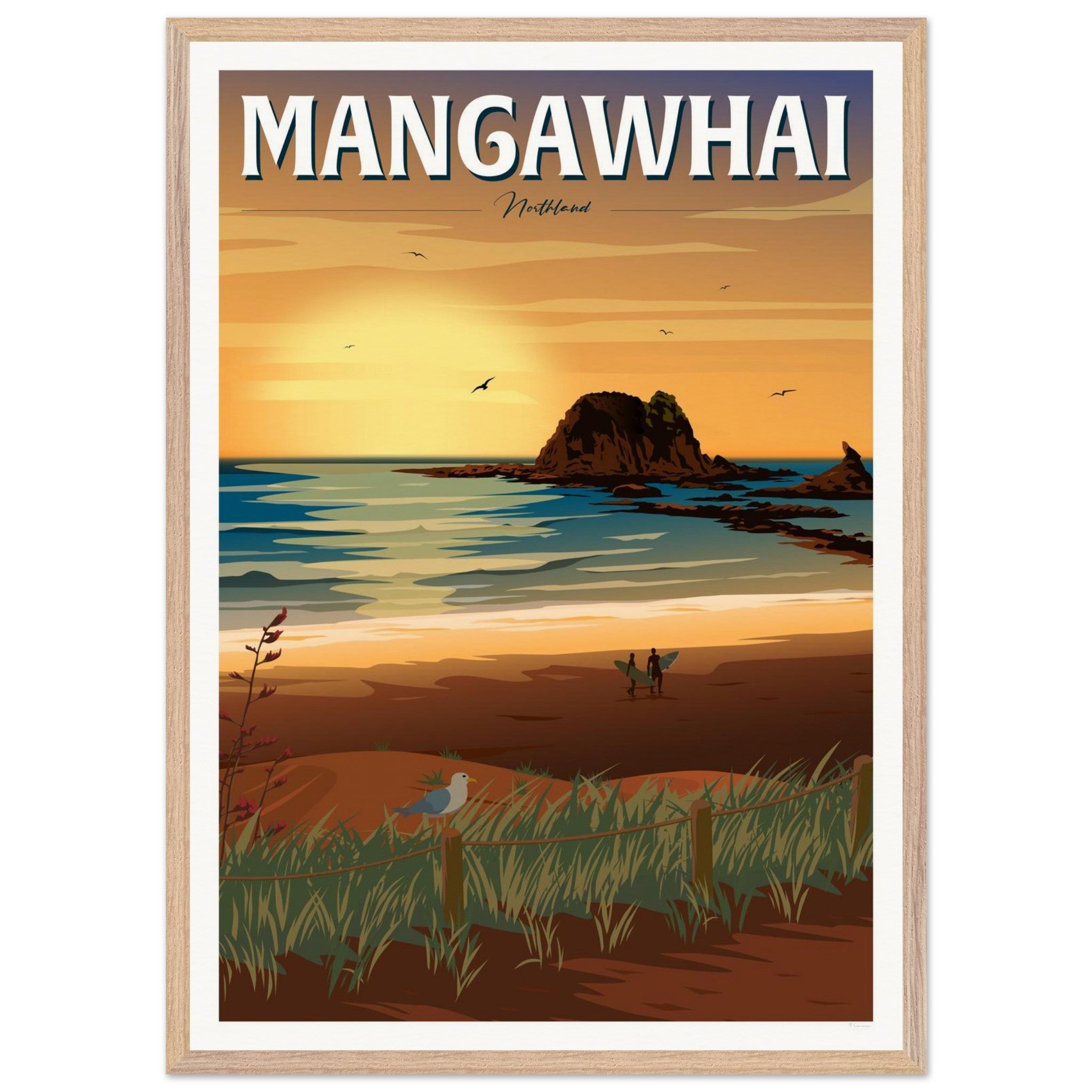 Mangawhai Sunrise Travel Poster