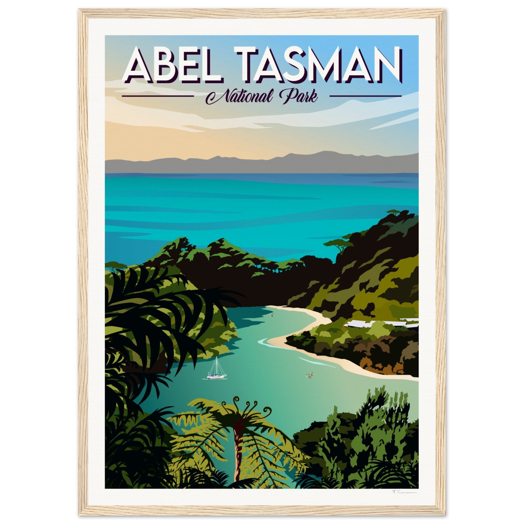 Abel Tasman National Park Travel Poster of New Zealand