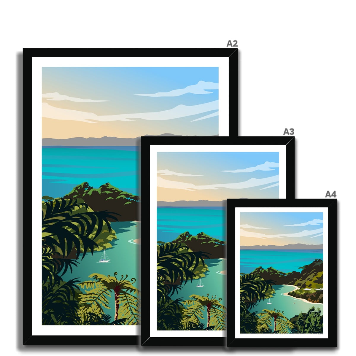 Abel Tasman National Park Travel Poster of New Zealand