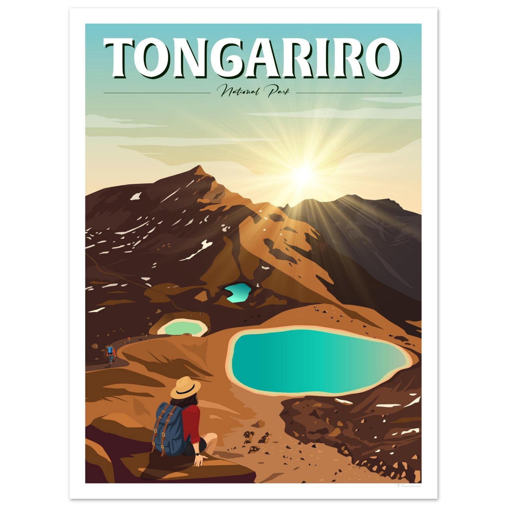 Tongariro National Park - Travel Poster of New Zealand