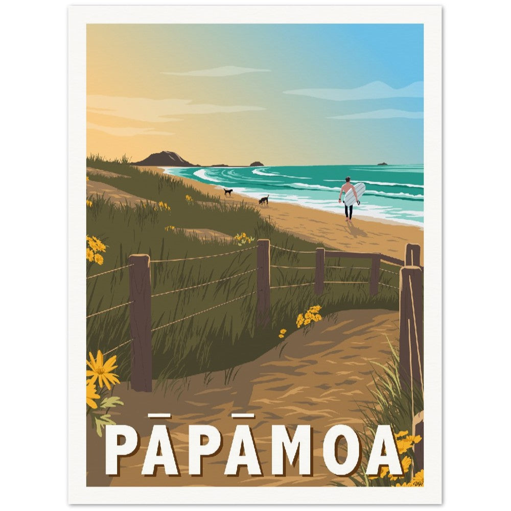 Pāpāmoa Travel Poster, New Zealand