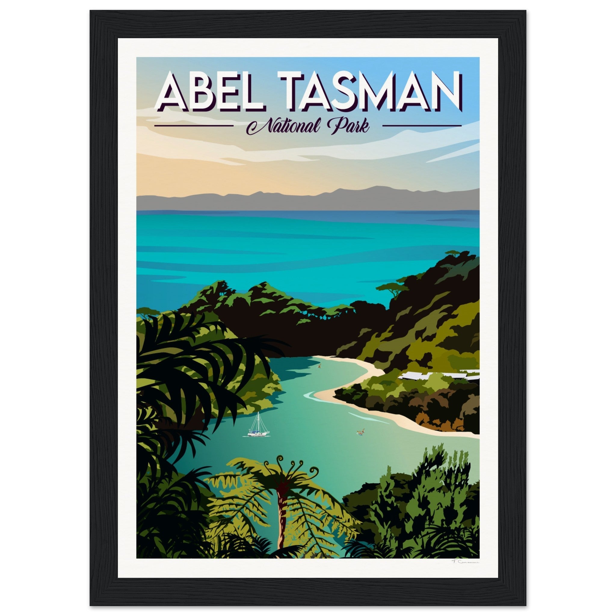 Abel Tasman National Park Travel Poster of New Zealand