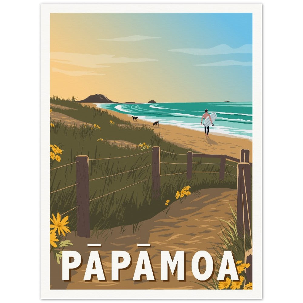 Pāpāmoa Travel Poster, New Zealand