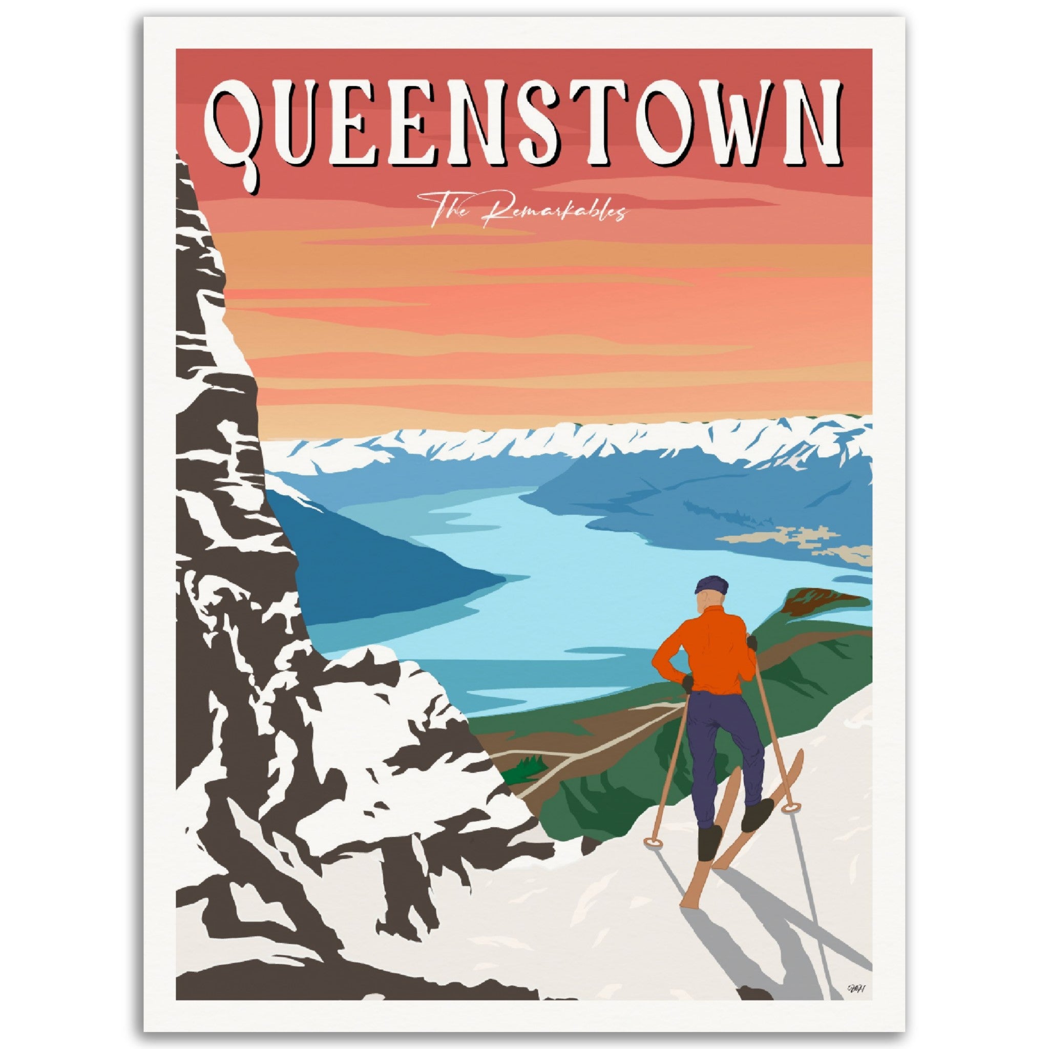 Queenstown - The Remarkables - Travel Poster, New Zealand