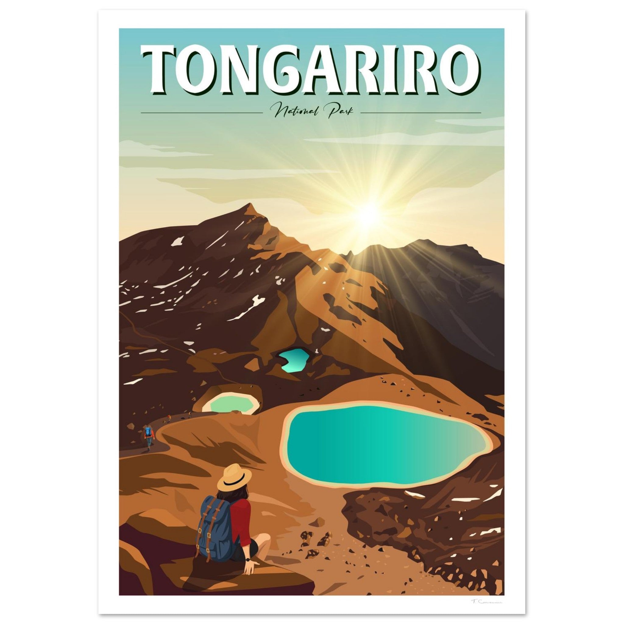 Tongariro National Park - Travel Poster of New Zealand