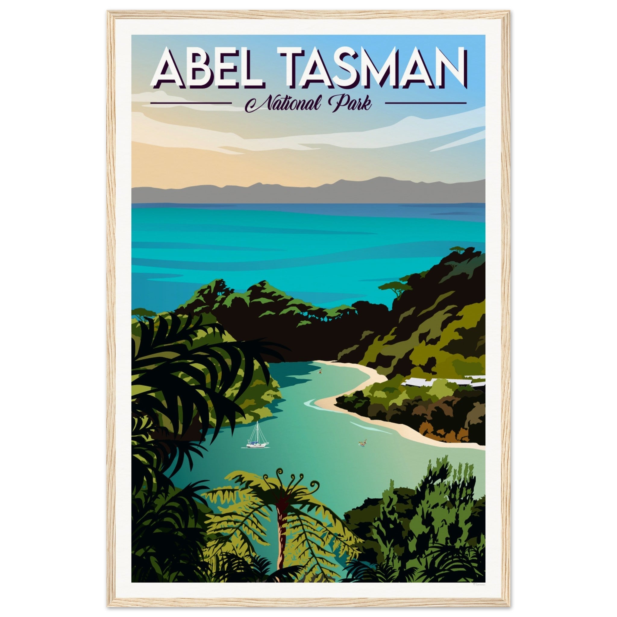 Abel Tasman National Park Travel Poster of New Zealand
