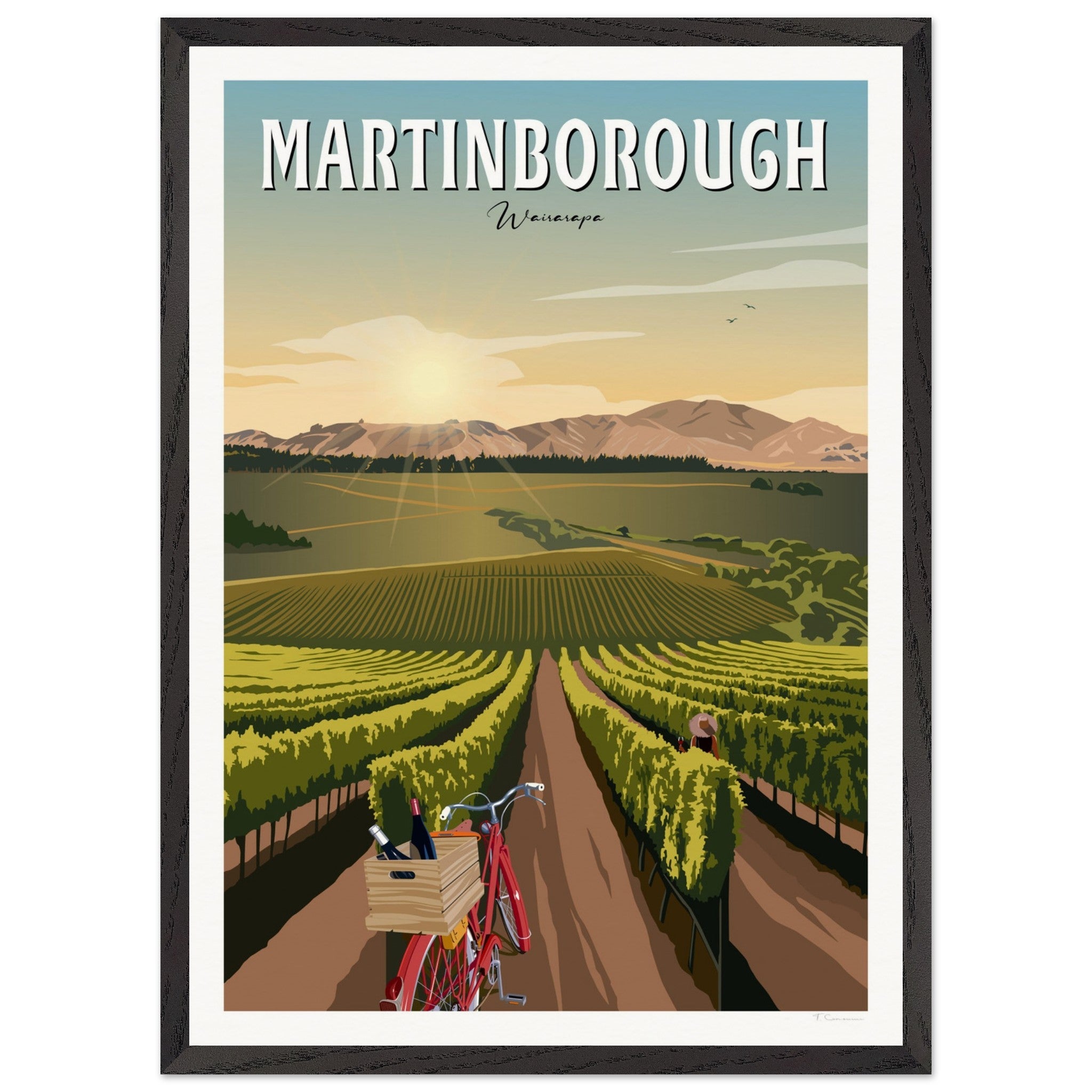 Martinborough Vines - Travel Poster, New Zealand
