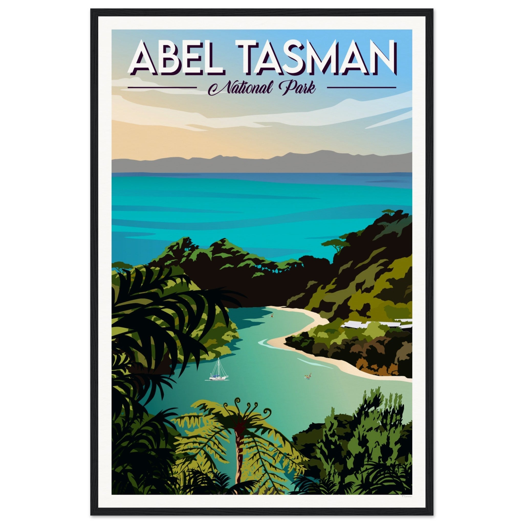 Abel Tasman National Park Travel Poster of New Zealand