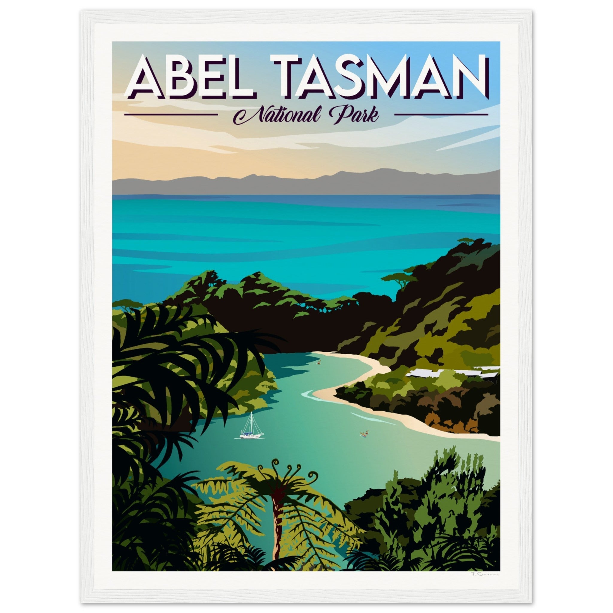 Abel Tasman National Park Travel Poster of New Zealand