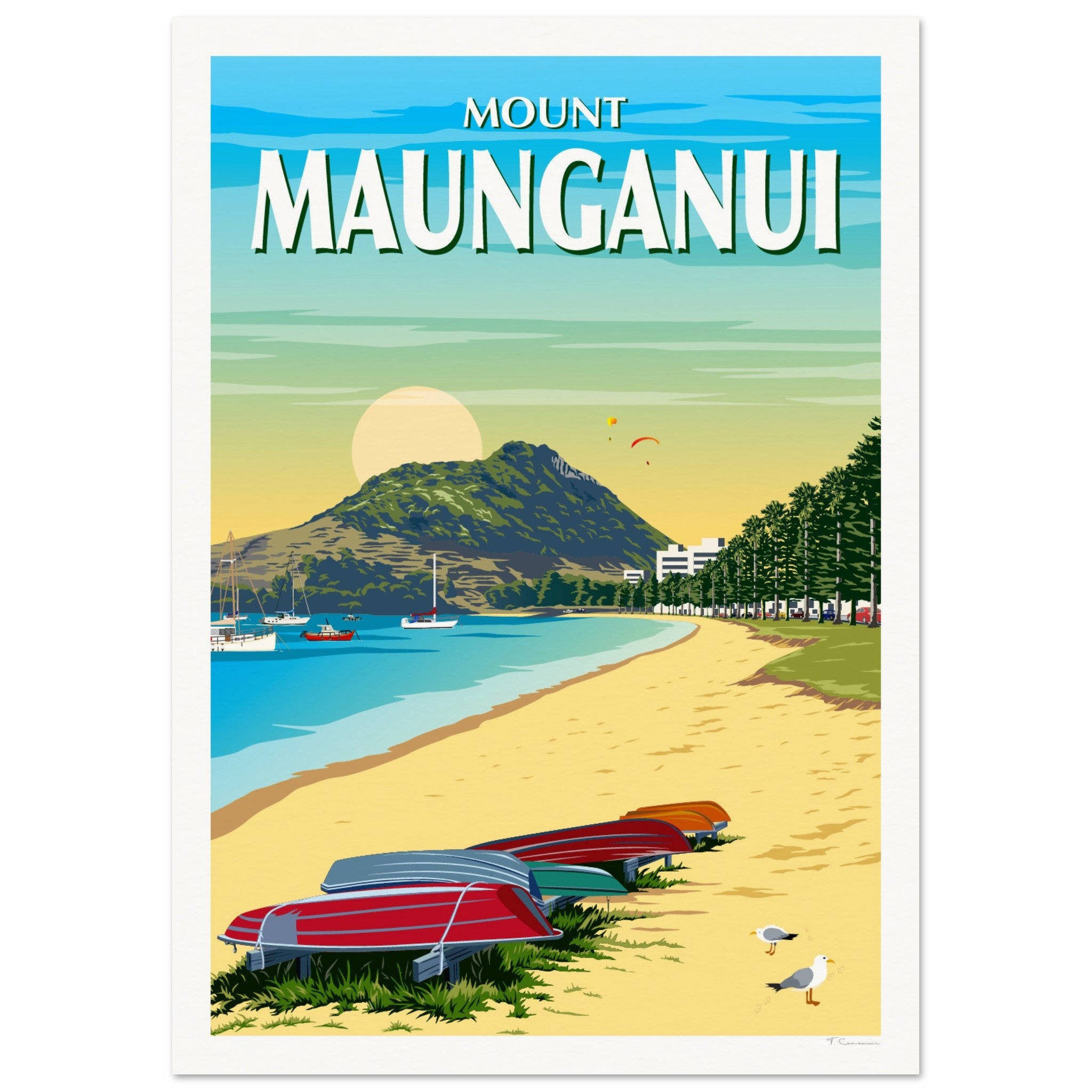 poster of Pilot Bay at Mount Maunganui in the Bay of Plenty, New Zealand - Tiffany consumi - viva home