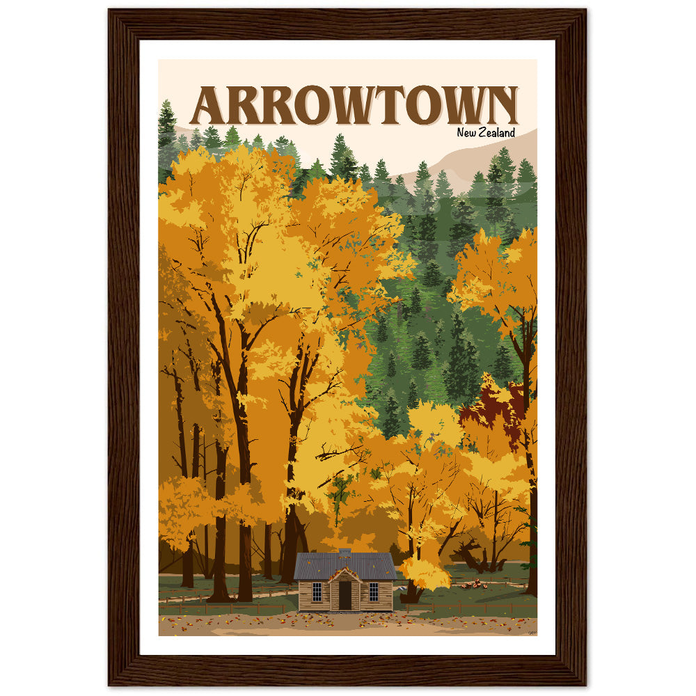 Arrowtown Travel Poster, New Zealand