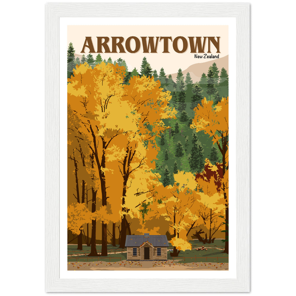 Arrowtown Travel Poster, New Zealand