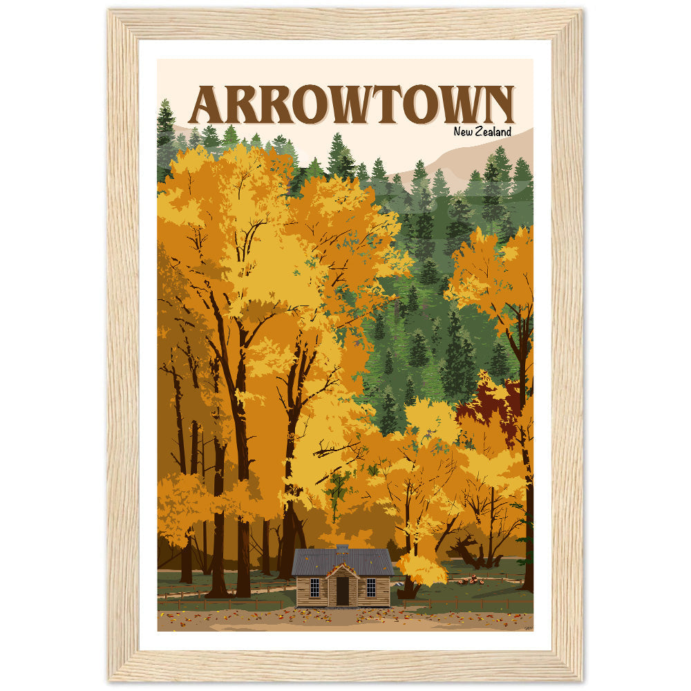 Arrowtown Travel Poster, New Zealand
