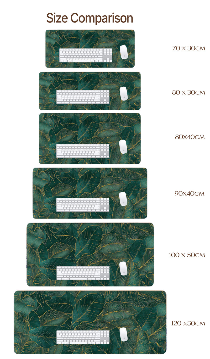 Golden Palm Leaves Desk Pad