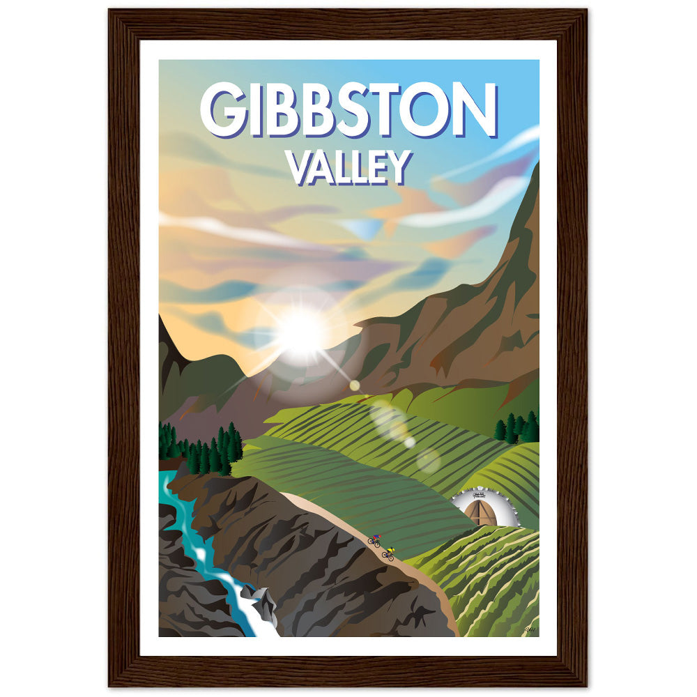 Gibbston Valley New Zealand Travel Poster