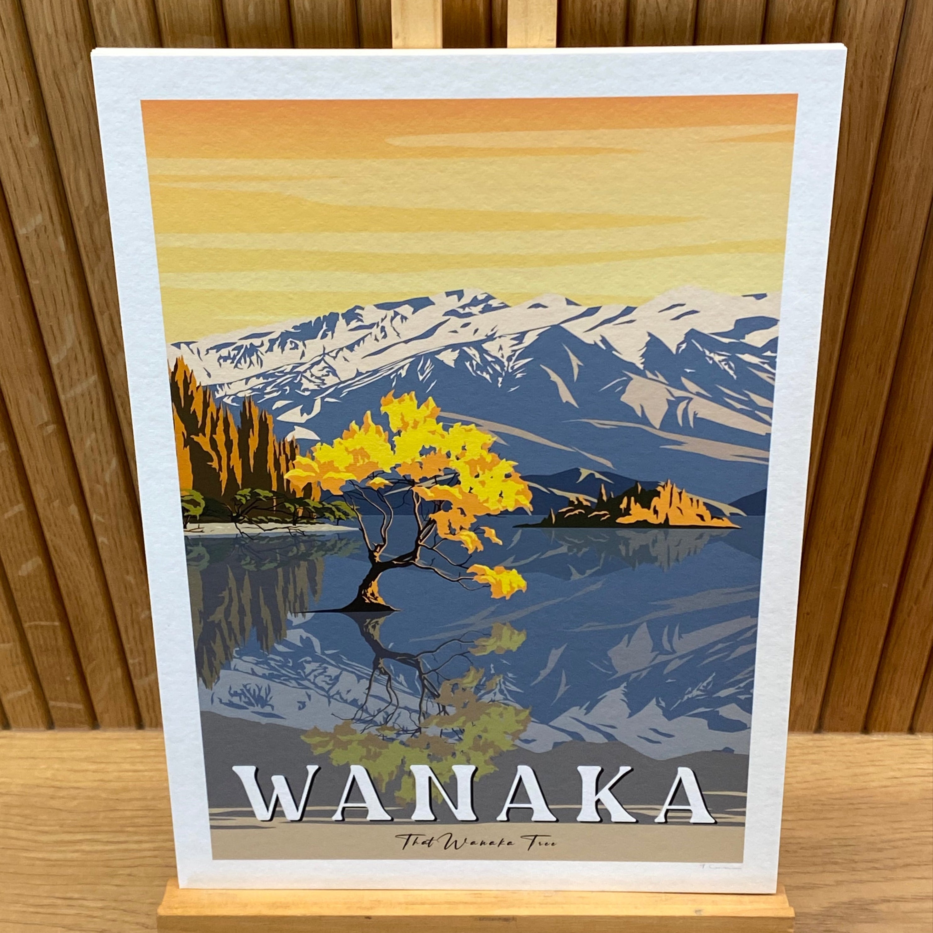 Wanaka Tree in the Lake - Travel Poster, New Zealand