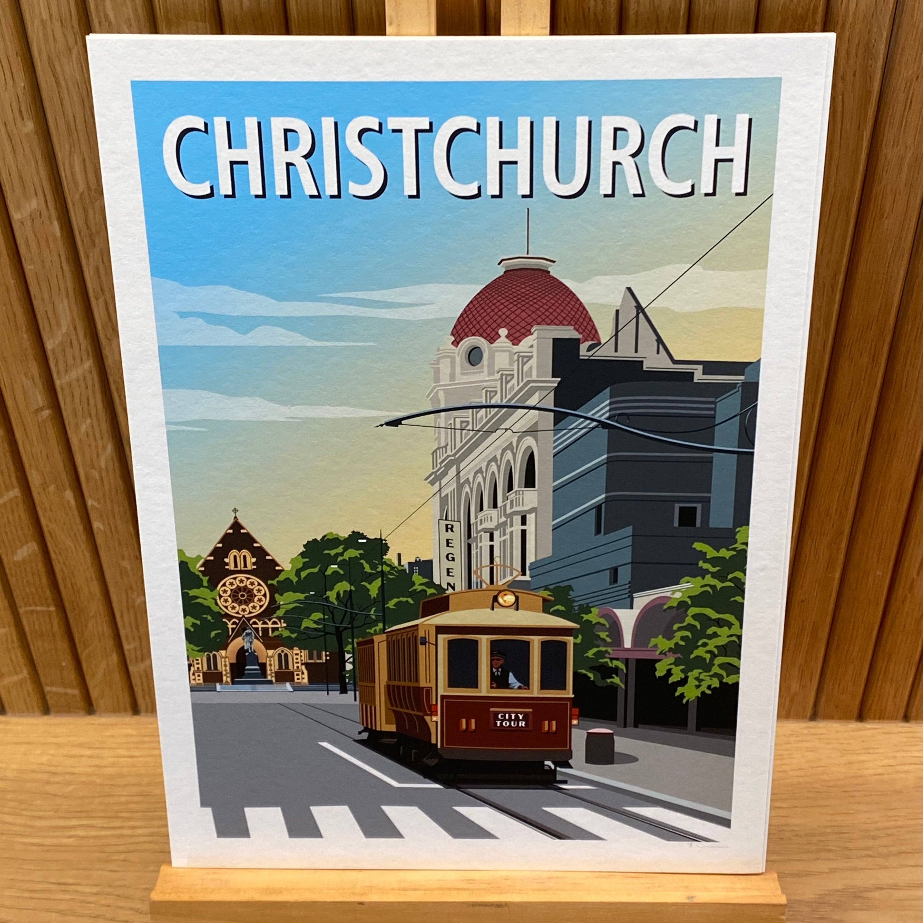 Christchurch Travel Poster, New Zealand