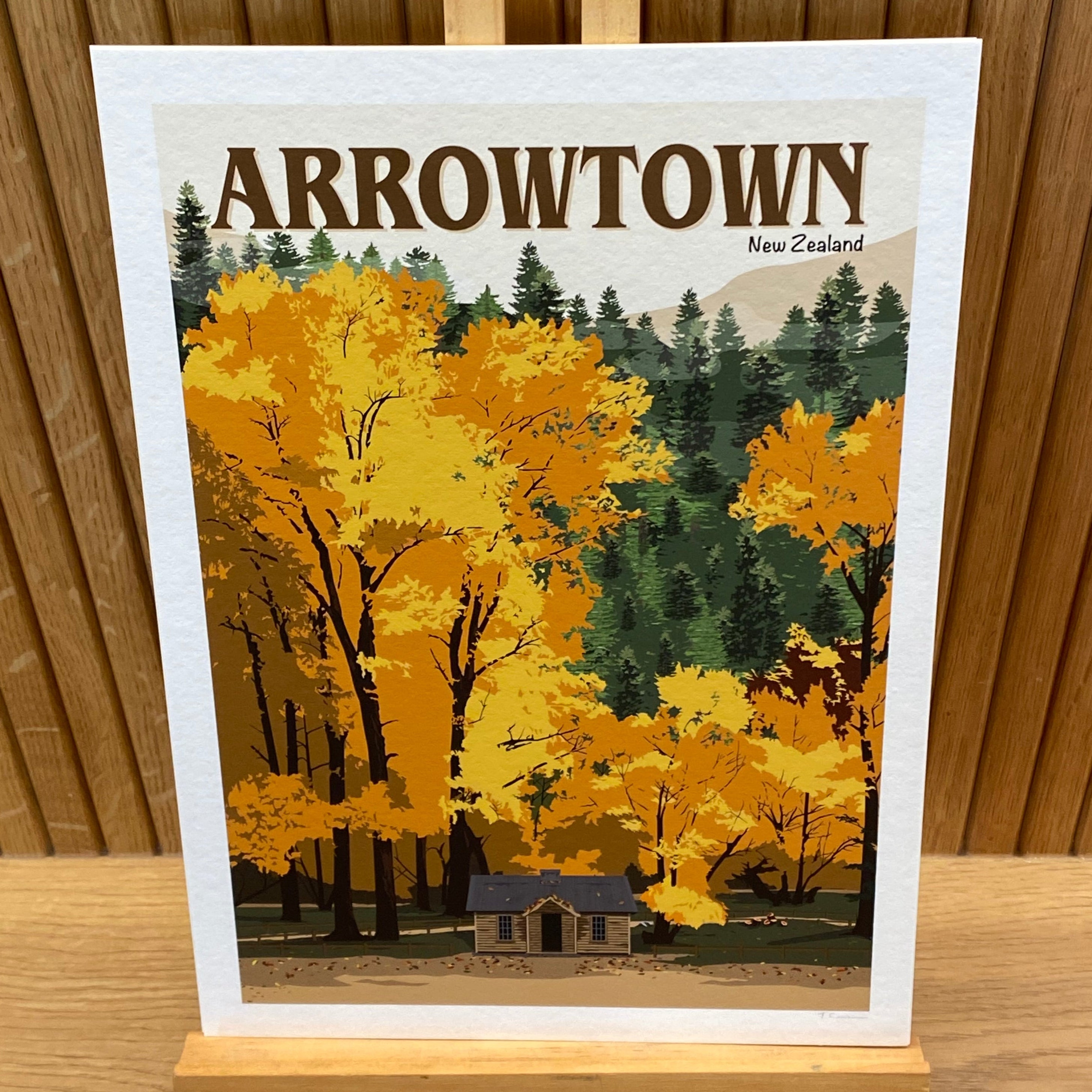 Arrowtown Travel Poster, New Zealand
