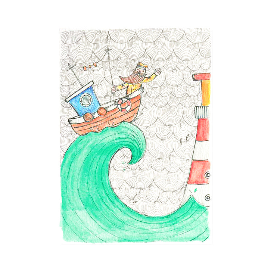 Little Difference - Wave Boat Greeting Card