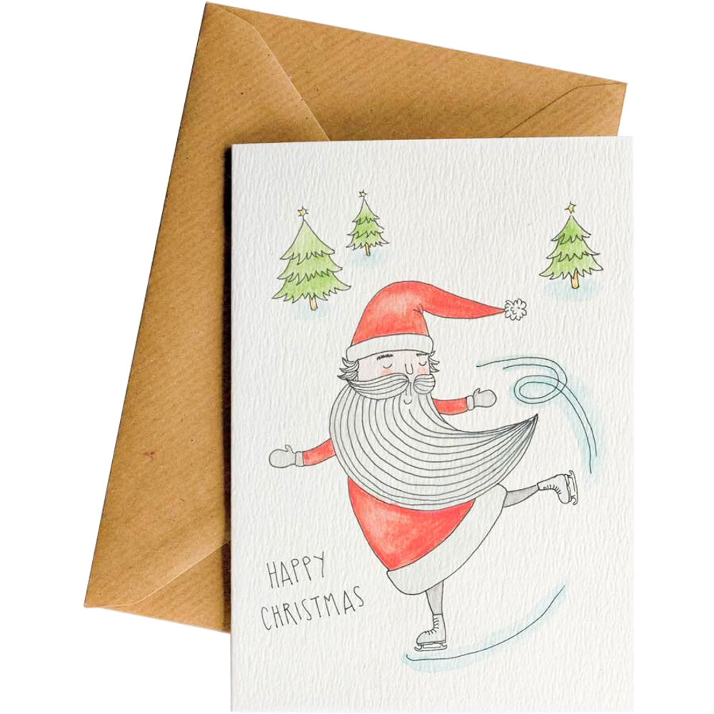 Little Difference Skating Santa card