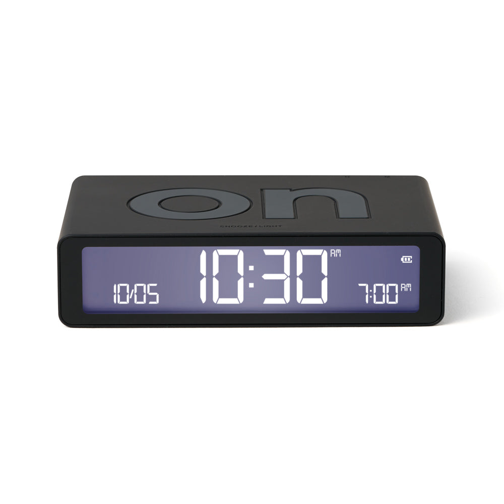 Lexon Flip Classic Rubber Digital Alarm Clock - Black