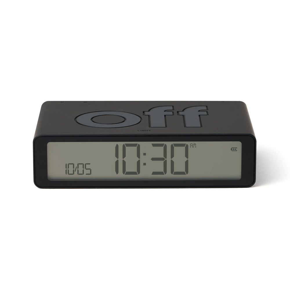 Lexon Flip Classic Rubber Digital Alarm Clock - Black