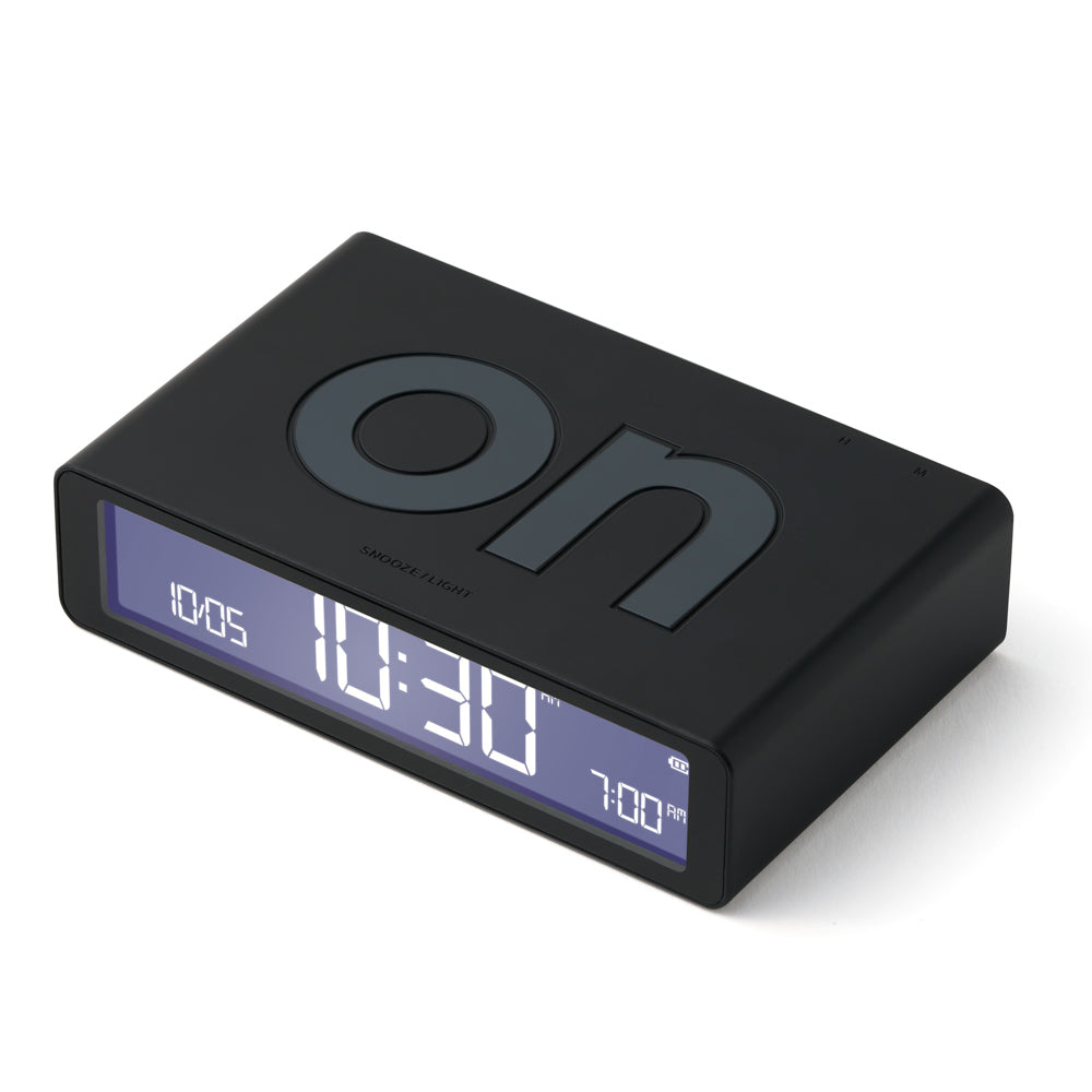 Lexon Flip Classic Rubber Digital Alarm Clock - Black