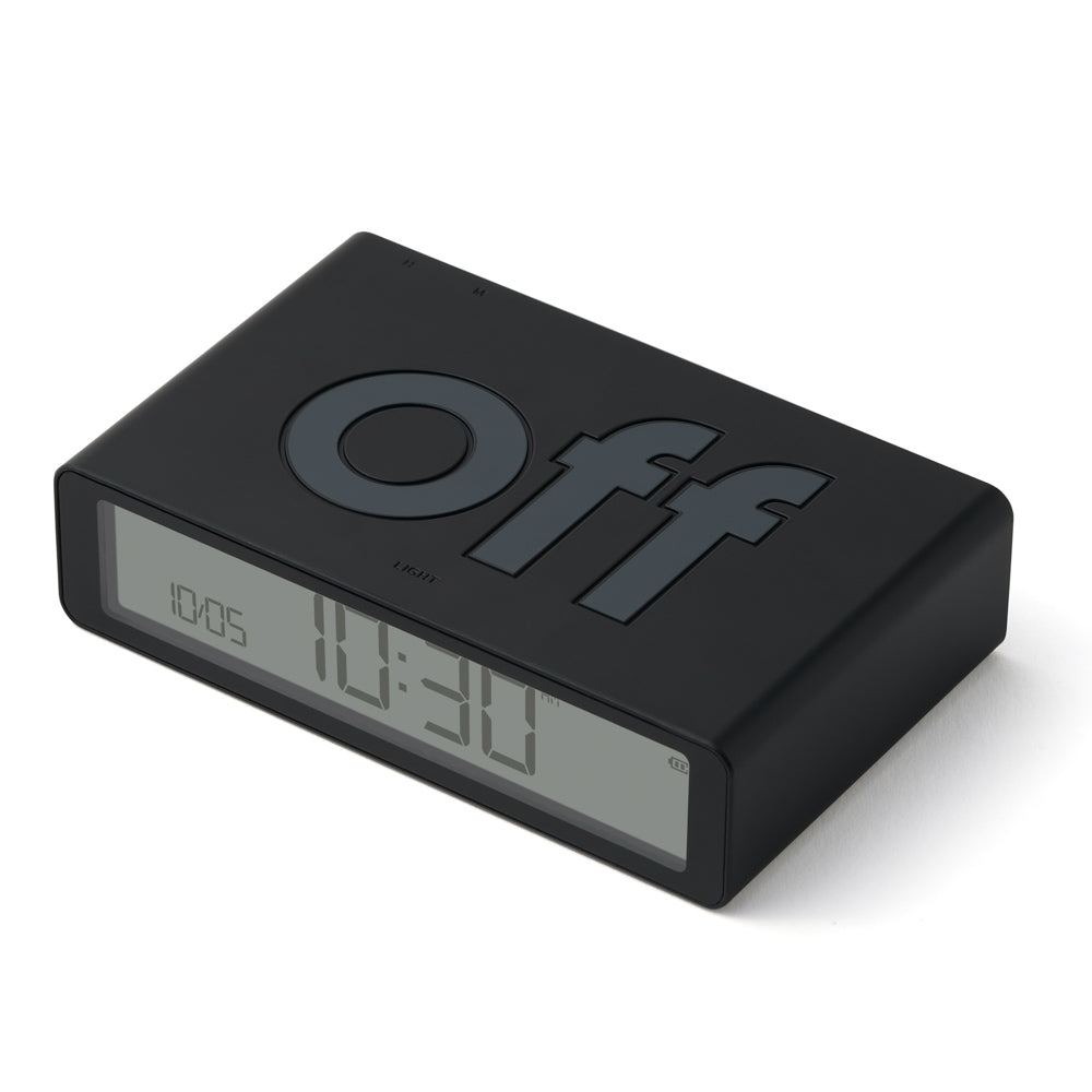 Lexon Flip Classic Rubber Digital Alarm Clock - Black