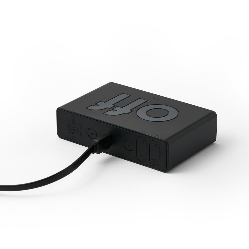 Lexon Flip Classic Rubber Digital Alarm Clock - Black