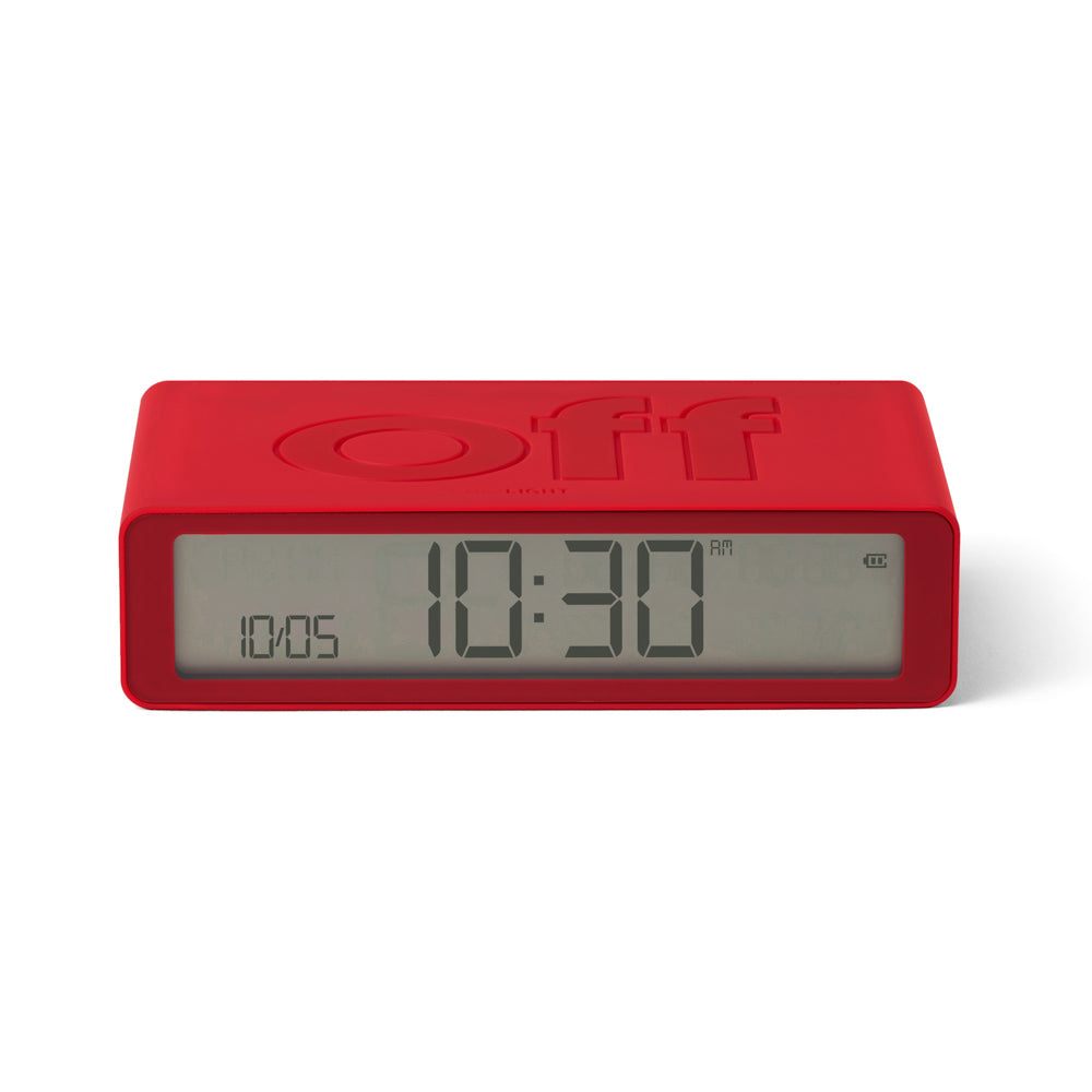 Lexon Flip Classic Rubber Digital Alarm Clock - Red