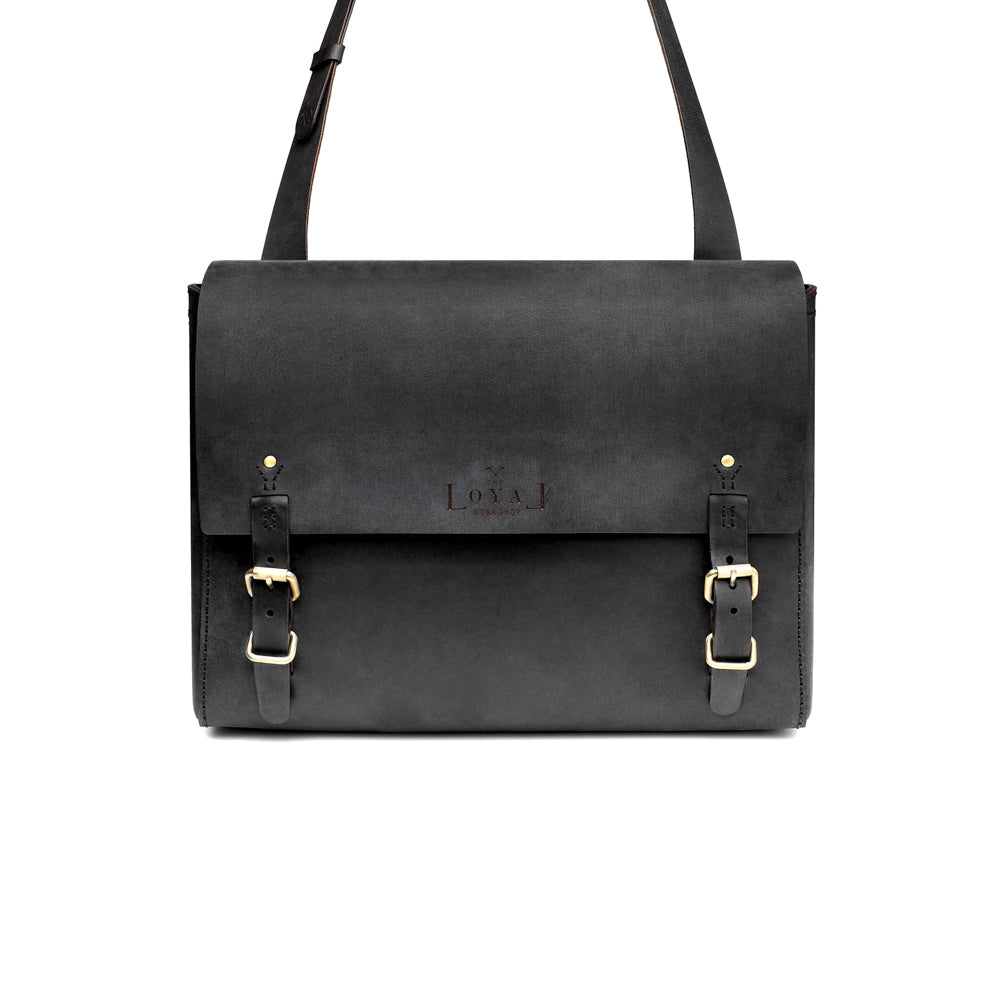Black leather satchel bag - Loyal Workshop