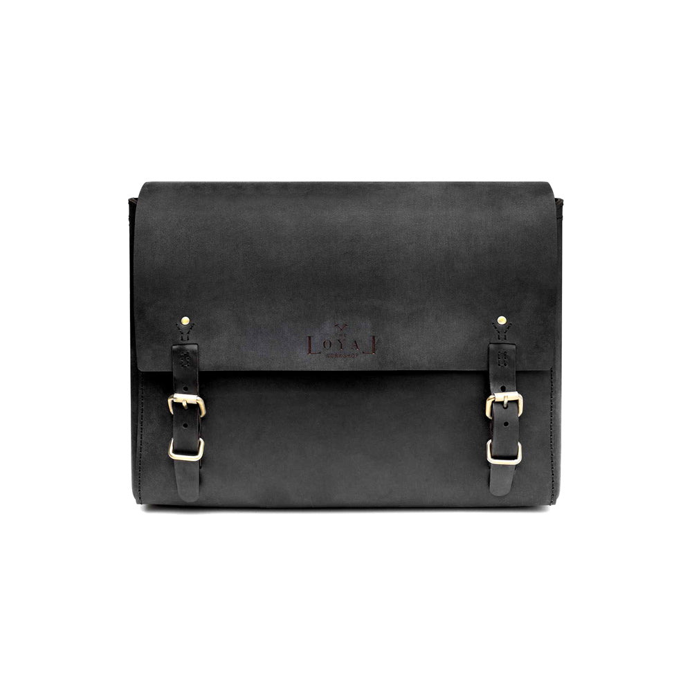 Black leather satchel bag - Loyal Workshop
