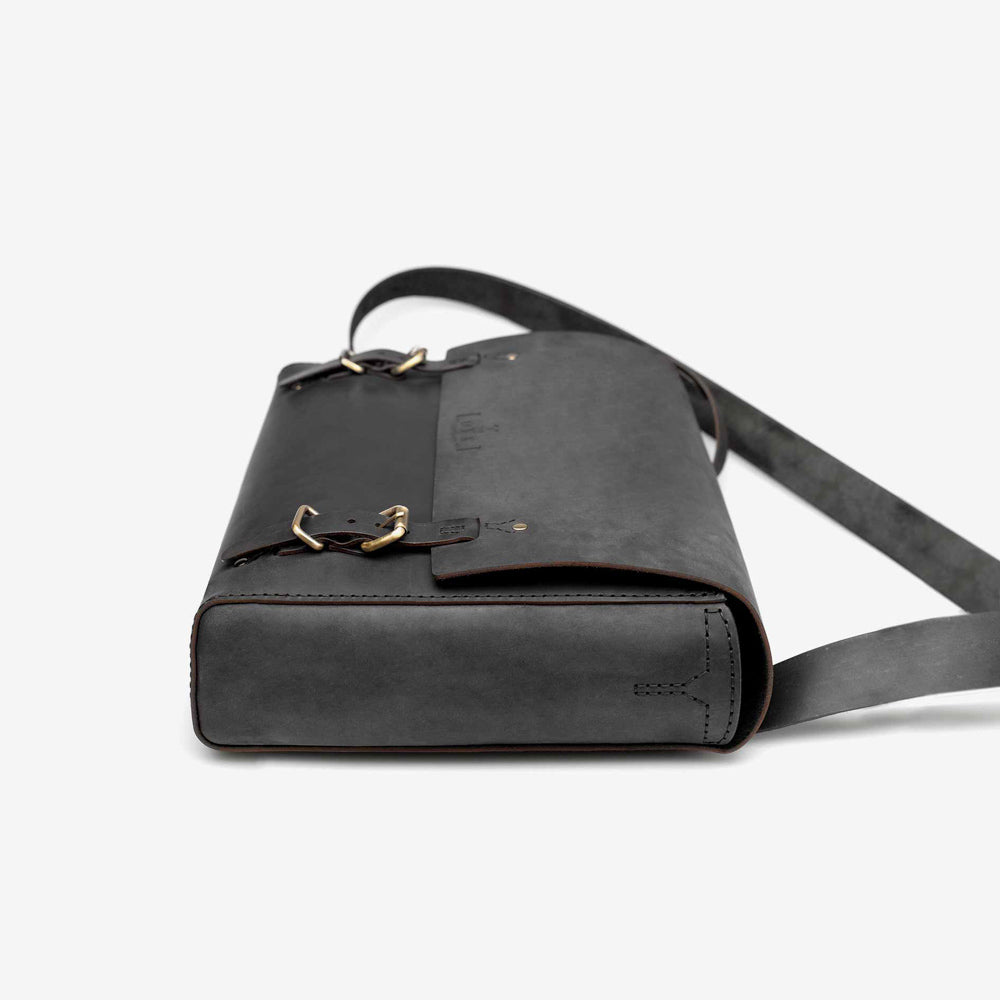 Black leather satchel bag - Loyal Workshop