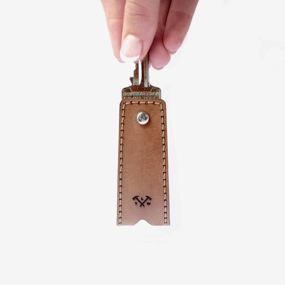 Brown leather keychain key-wrap from Loyal Workshop