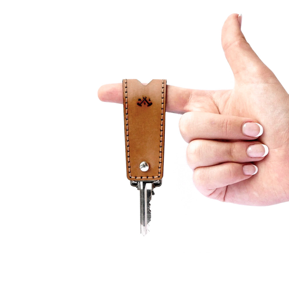 Brown leather keychain key-wrap from Loyal Workshop