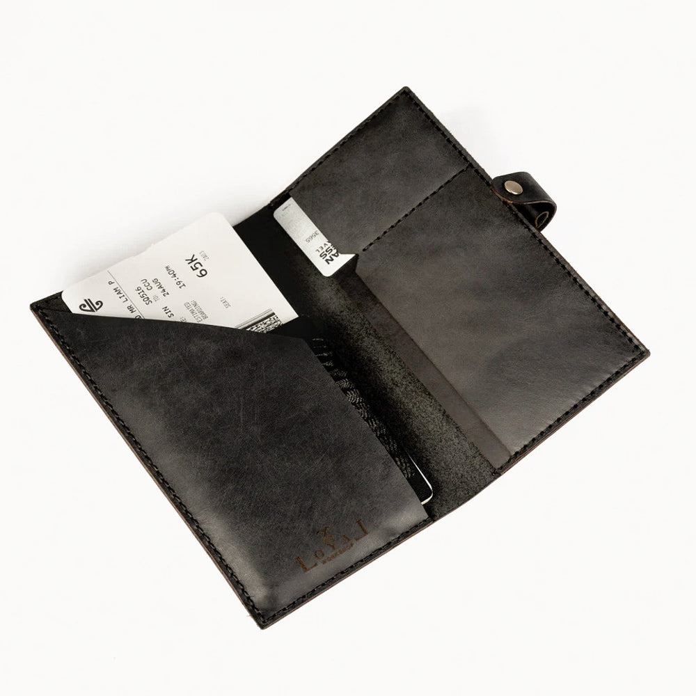 Loyal Workshop Black Leather Passport Cover