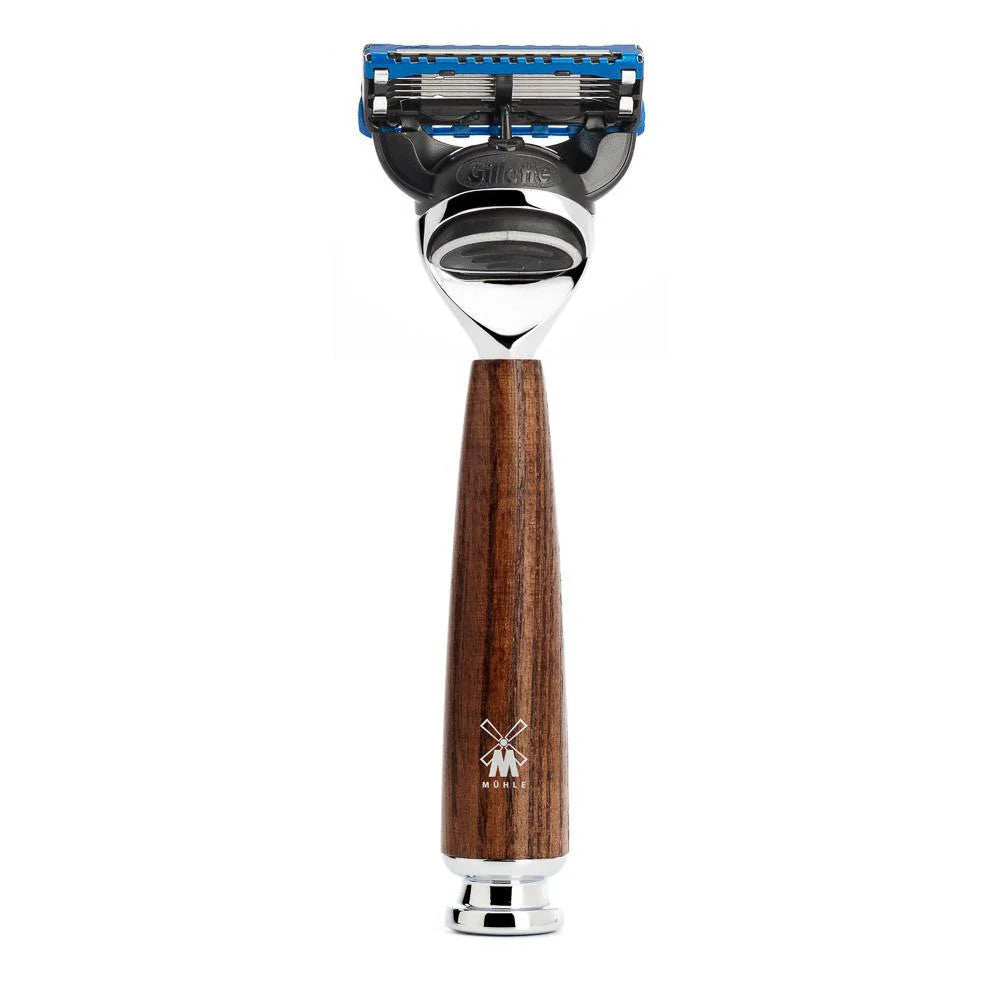 Muhle razor with Gillette fusion head and ash wooden handle