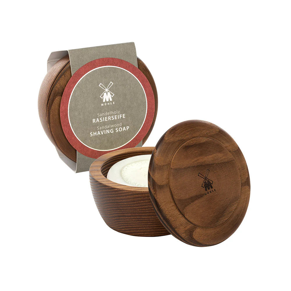 Mühle Sandalwood Shaving Soap in Wooden Bowl