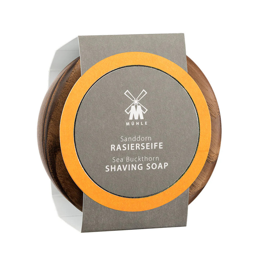Mühle Sea Buckthorn Shaving Soap in Wooden Bowl