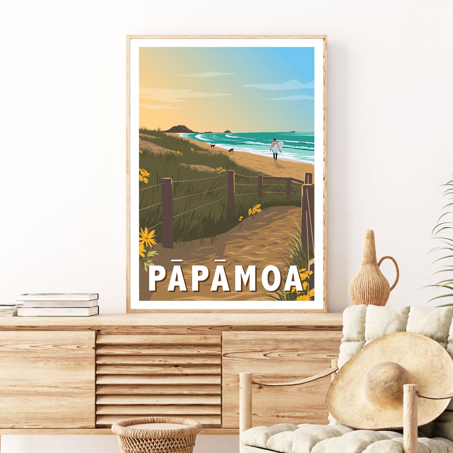 Pāpāmoa Travel Poster, New Zealand