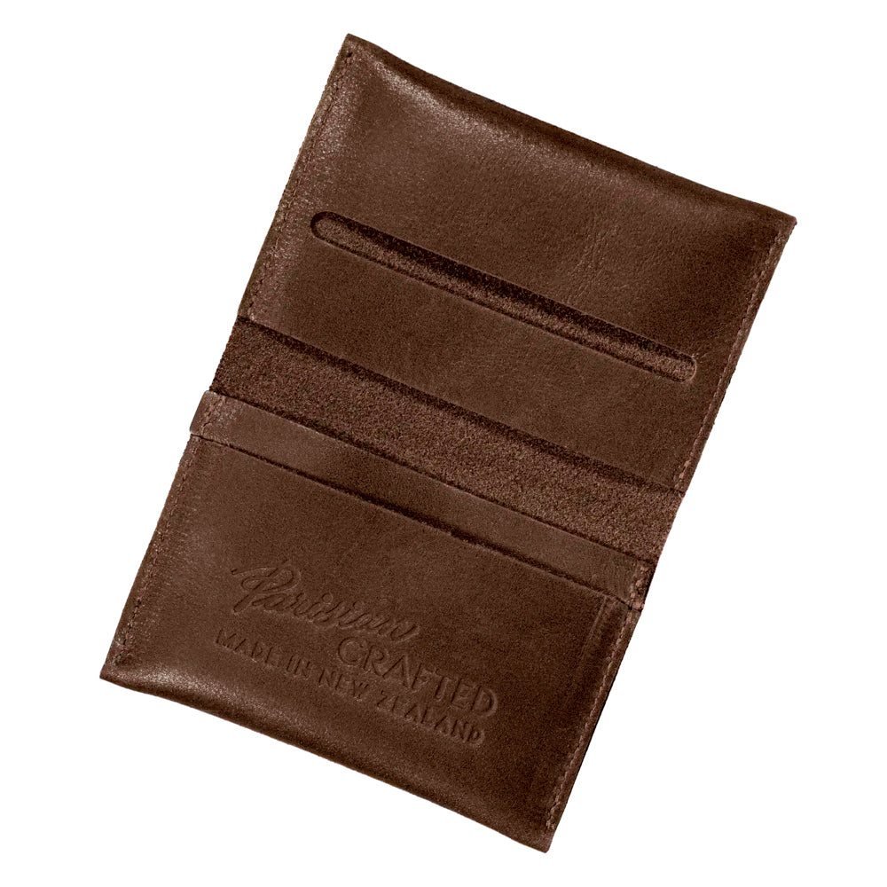 Parisian Crafted Brown Leather Folded Wallet