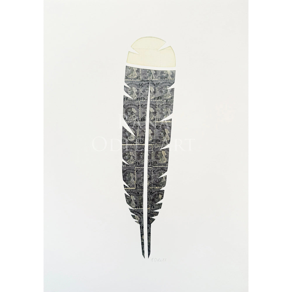 Rana Odell Art Huia Feather - A4 Print