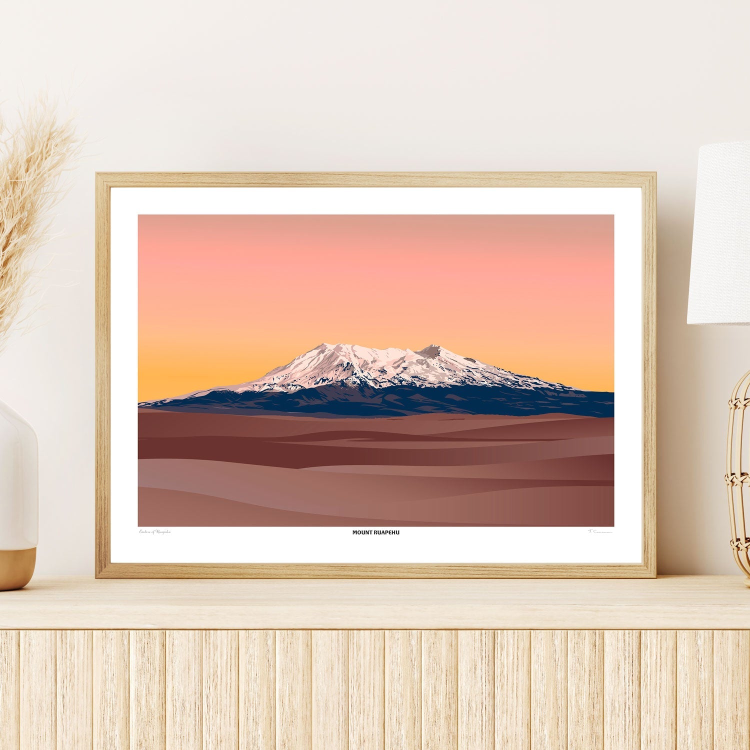 Mount Ruapehu Travel Poster, New Zealand