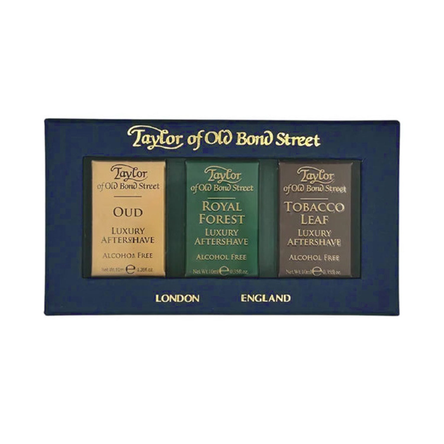 Taylor of Old Bond Street aftershave set with three bottles in a box - Oud, Royal Forest , Tobacco Leaf - Artevo