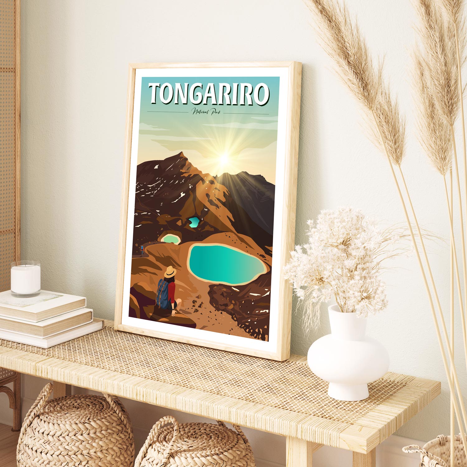 Tongariro National Park - Travel Poster of New Zealand