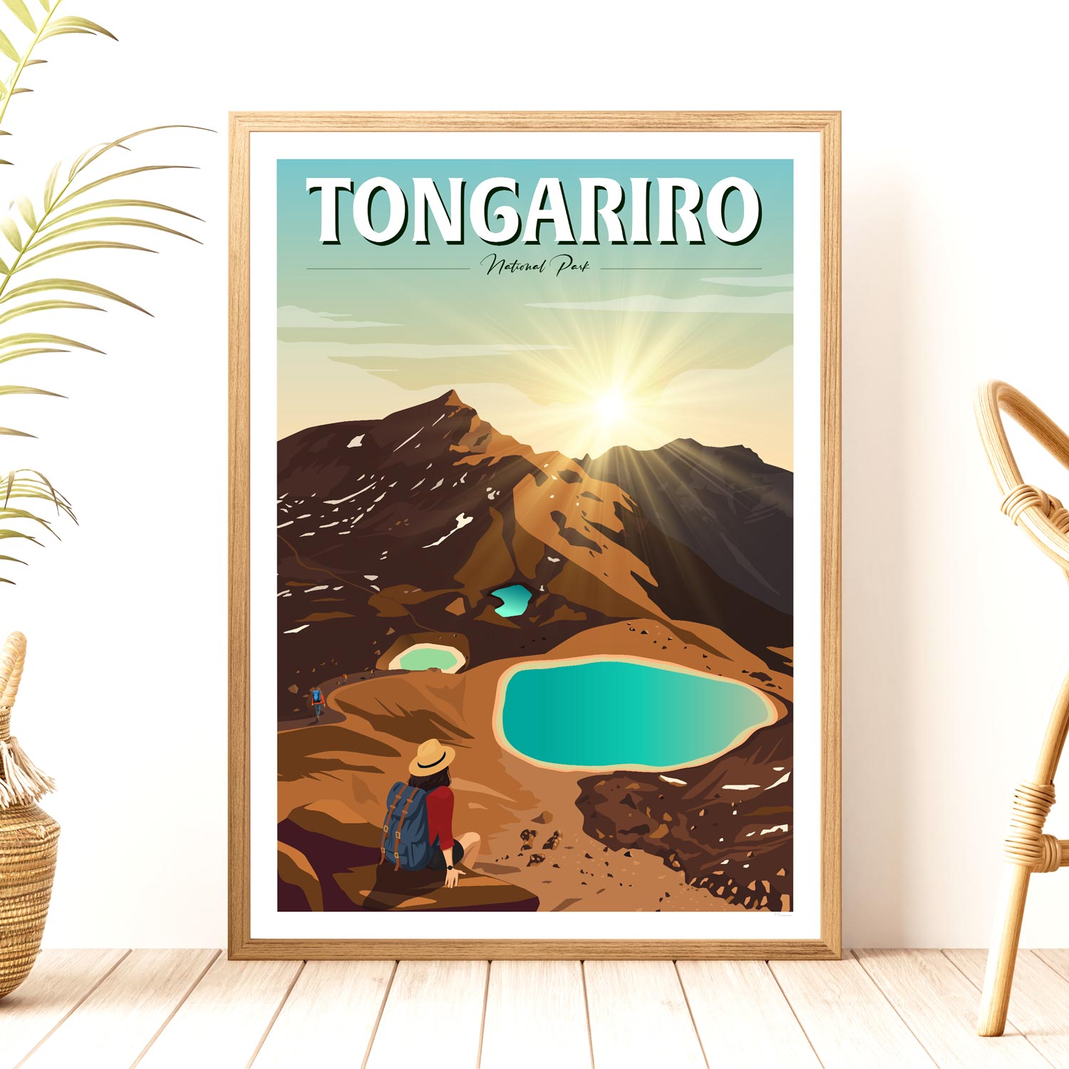 Tongariro National Park - Travel Poster of New Zealand