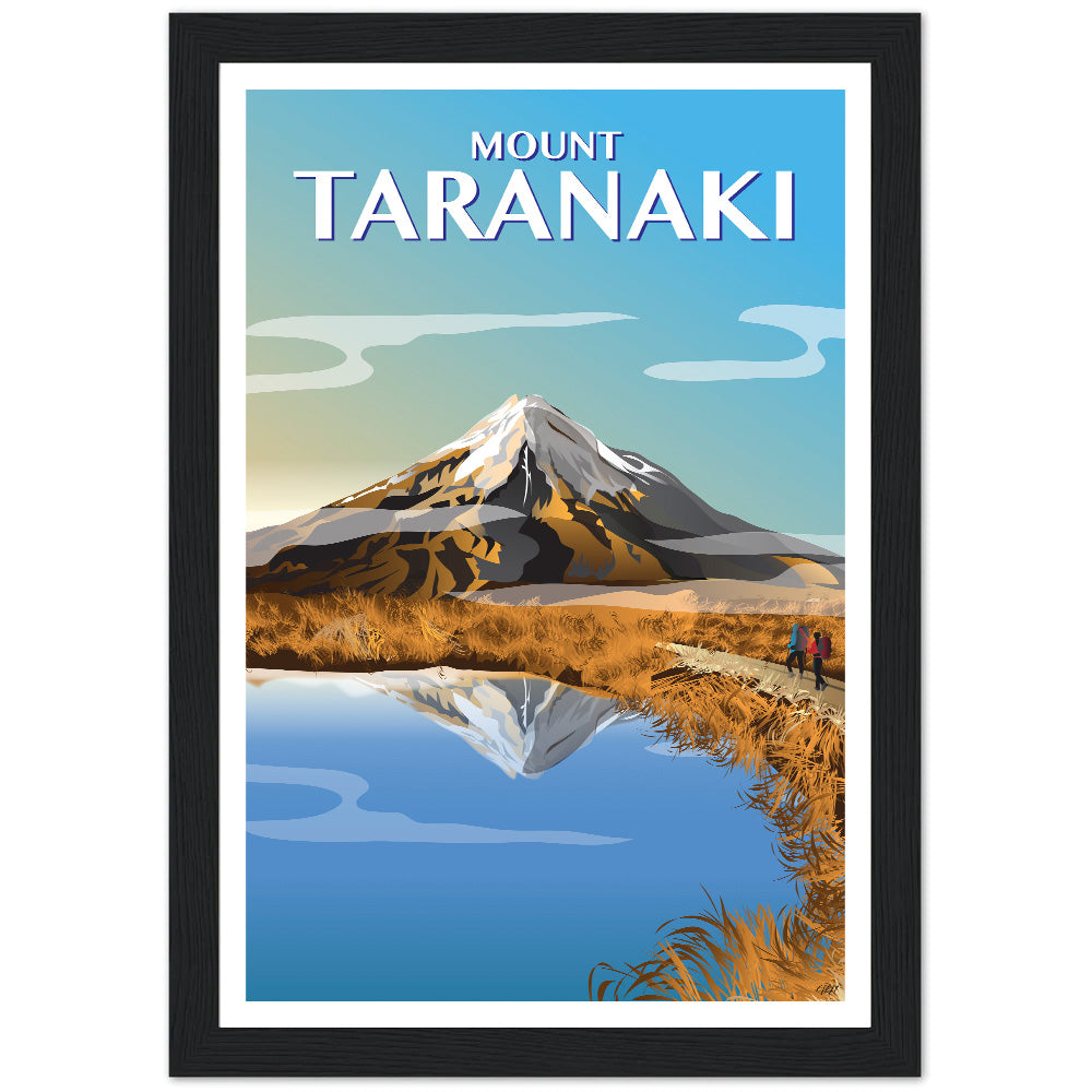 Mount Taranaki, Autumn Travel Poster, New Zealand